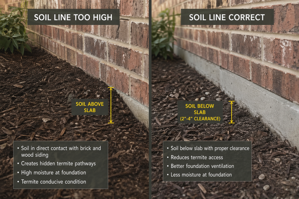soil line too high conducive condition