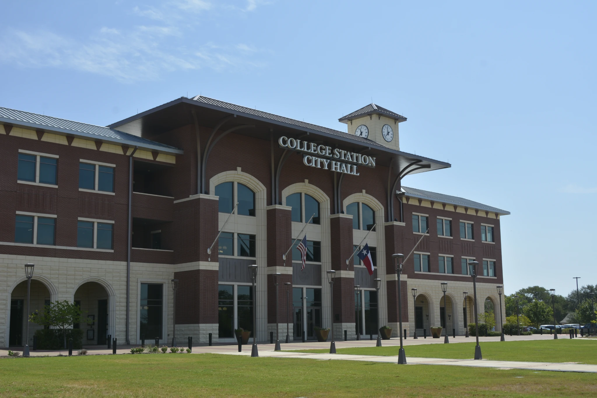 College Station City Hall and front lawn