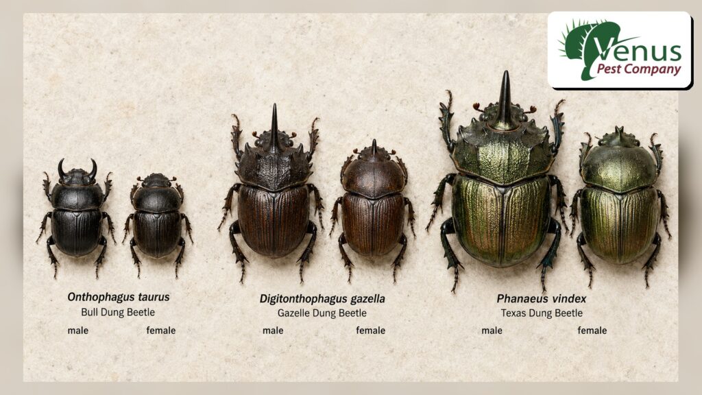 dung beetles compared