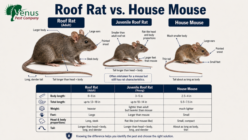 house mouse vs roof rat