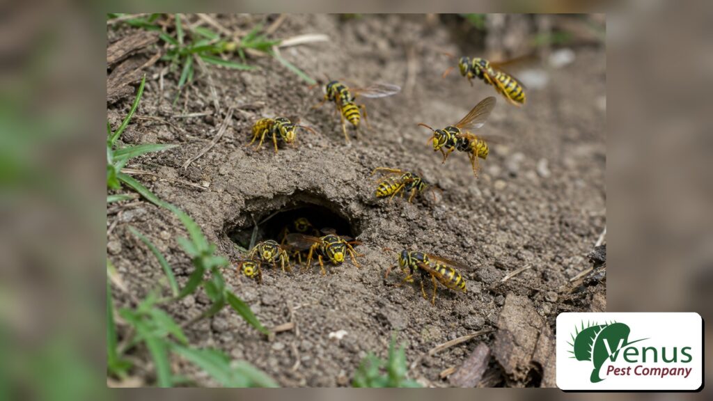 yellowjackets nest, ground hornets